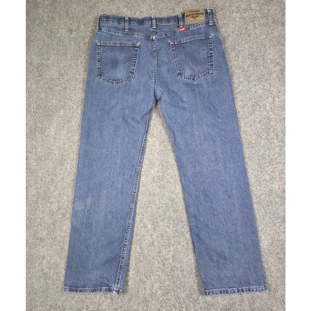 Wrangler Regular Fit Jeans Mens 36x29 Blue Denim‎ Straight Leg Stretch Comfort